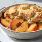 buttery peach cobbler - featured image