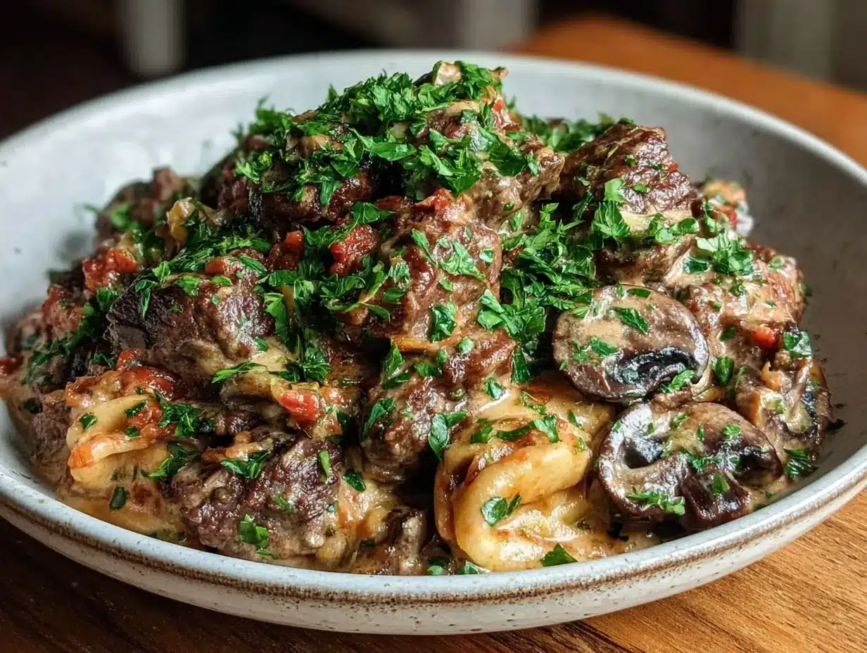 Creamy Slow Cooker Beef Stroganoff: Easy 8-Hour Gluten-Free Meal 4 creamy slow cooker beef stroganoff preparation steps