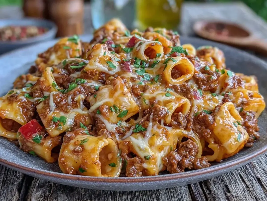 easy one-pot taco pasta with ground beef - featured image