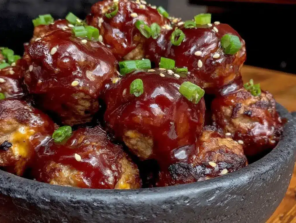 Game Day Honey BBQ Crockpot Meatballs - featured image