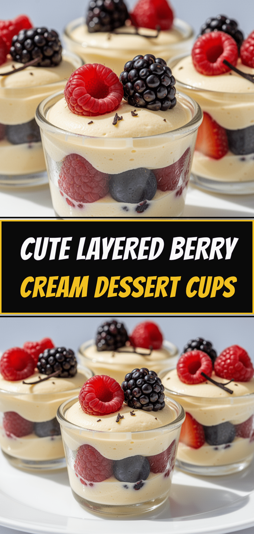 Mini Dessert Cups: 5-Ingredient Easy Berry Cream Treat 5 Mini Dessert Cups recipe