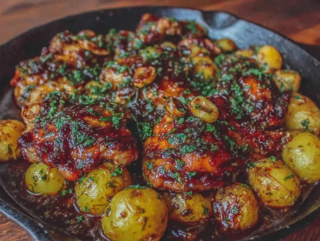 One Pan Garlic Butter Chicken and Potatoes - featured image