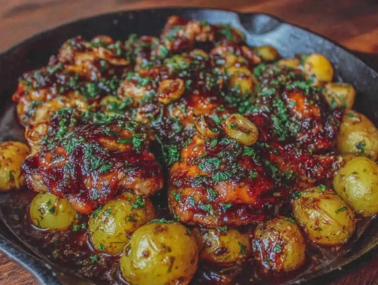 Home 4 One Pan Garlic Butter Chicken and Potatoes - featured image